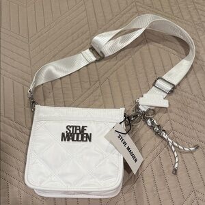 Steve Madden Shiny White Belt Bag